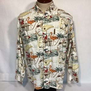 Ugly Christmas Shirt Clear Water Outfitters Santa on Vacation shirt mens large